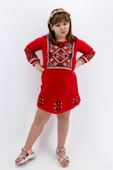 Rochie traditionala fetite Roza imagine