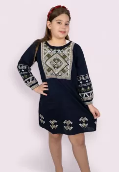 Rochie traditionala fetite Roza 4 imagine