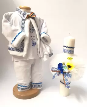 Set Traditional Botez Baiat - Costumas + Lumanare imagine
