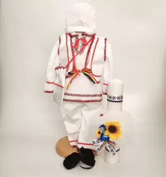 Set Traditional Botez Baiat - Costumas + Lumanare Adan 3 imagine