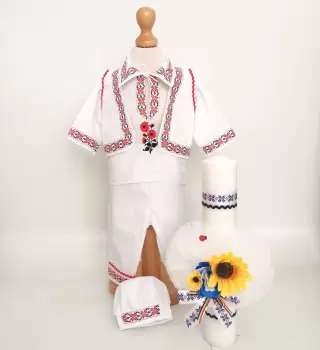 Set Traditional Botez Baiat - Costumas + Lumanare Adan 3 imagine