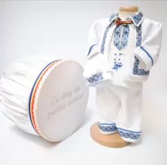 Set Traditional Botez - Costumas baiat Cutie trusou albastru imagine