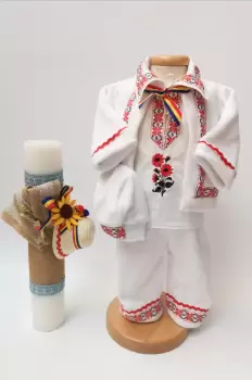 Set Traditional Botez - Costumas baiat Lumanare baiat 2 imagine