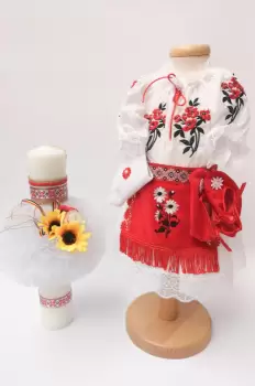 Set Traditional Botez - Costumas fetita Lumanare 2 imagine