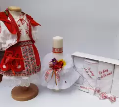 Set Traditional Botez - Costumas fetita Trusou Lumanare 7 imagine
