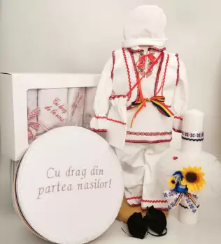 Set Traditional Botez - Costumas+Trusou+Cutie+Lumanare Baiat imagine