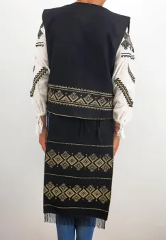 SET Traditional - Vesta, brau si 2 Fote brodate cu model traditional Alina imagine