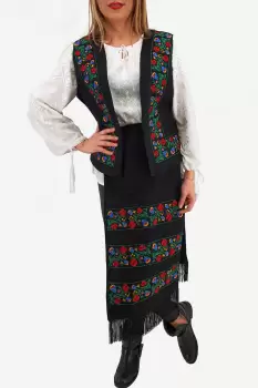 SET Traditional Vesta si 2 Fote brodate cu model traditional 2 imagine