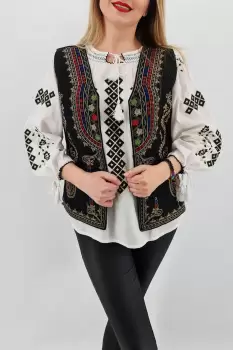 Vesta brodata cu model traditional Angelica 4 imagine