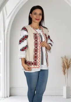 Vesta brodata cu model traditional Angelica 9 imagine