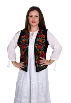 Vesta brodata cu model traditional Angi 14 imagine