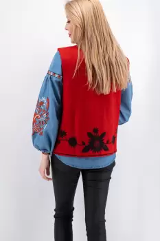 Vesta brodata cu model traditional Constantina imagine