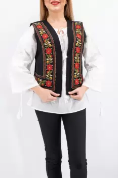 Vesta brodata cu model traditional Filipa imagine