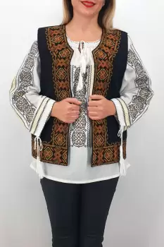 Vesta brodata cu model traditional Lucretia 3 imagine