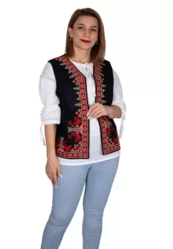 Vesta brodata cu model traditional Olguta 2 imagine