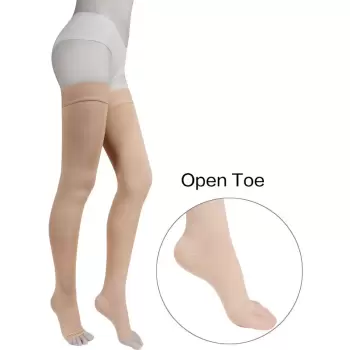 Ciorapi Compresivi Medicinali Pressio AG bej varf deschis 15-21 mmHg imagine