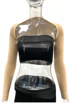 Maneci cu prindere de compresie Pressio negru 22 - 32 mmHg imagine