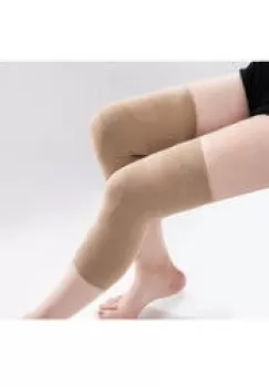 Orteza genunchi compresiva cu banda de silicon bej 15 - 21 mmHg imagine