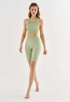 Pantaloni scurti de trening fara cusaturi Gabriella pistachio imagine