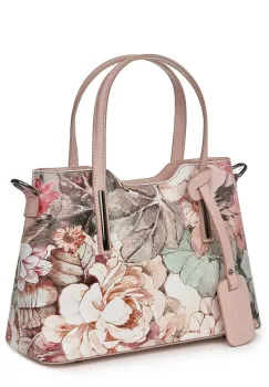 Geanta dama din piele cu model floral Mariella FF1 imagine