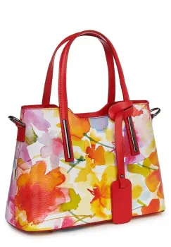 Geanta dama din piele cu model floral Mariella FF3 imagine