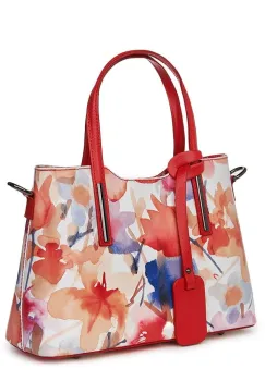 Geanta dama din piele cu model floral Mariella FF4 imagine