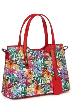 Geanta dama din piele cu model floral Mariella FF5 imagine