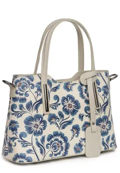 Geanta dama din piele cu model floral Mariella FF8 imagine