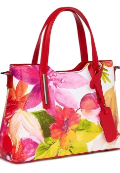 Geanta dama din piele cu model floral Mariella FF9 imagine