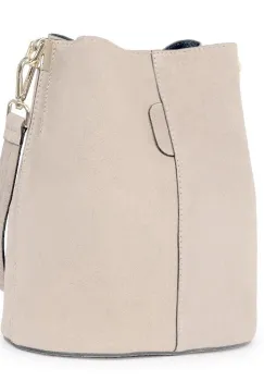 Geanta dama din piele intoarsa Milena grej imagine