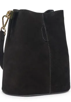 Geanta dama din piele intoarsa Milena neagra imagine