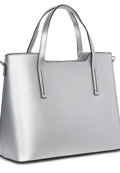 Geanta dama din piele Ligia argintie imagine