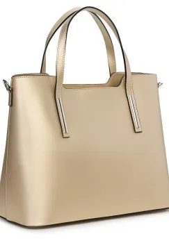 Geanta dama din piele Ligia aurie imagine