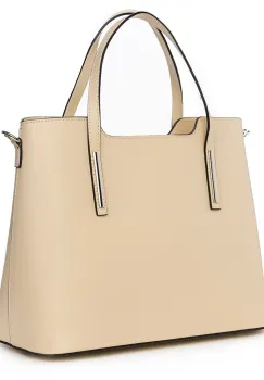 Geanta dama din piele Ligia crem imagine