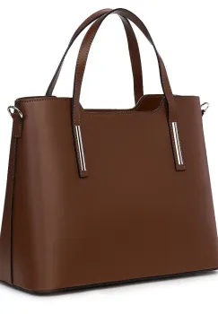 Geanta dama din piele Ligia maro imagine