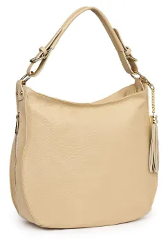 Geanta dama din piele naturala Edina crem imagine