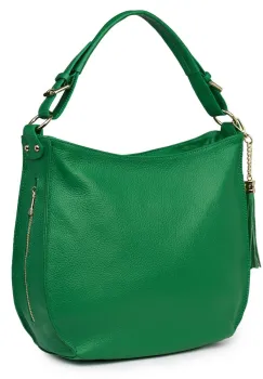 Geanta dama din piele naturala Edina verde imagine