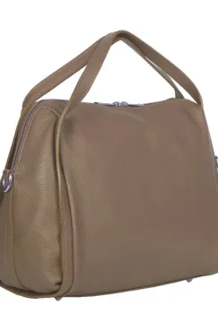 Geanta dama din piele naturala Evelyn bej imagine