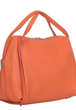 Geanta dama din piele naturala Evelyn portocalie imagine