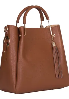 Geanta dama din piele naturala Fabiana coniac imagine