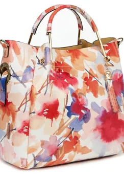 Geanta dama din piele naturala Fabiana cu model floral FF4 imagine