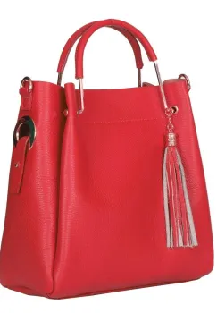 Geanta dama din piele naturala Fabiana rosie imagine