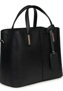 Geanta dama din piele naturala Gianna neagra imagine