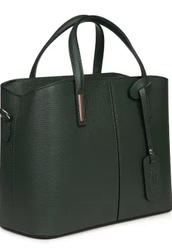 Geanta dama din piele naturala Gianna verde inchis imagine