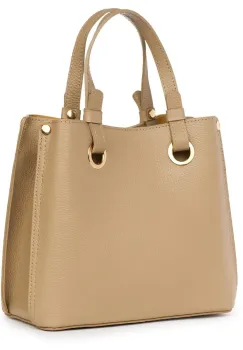 Geanta dama din piele naturala Ilona bej imagine