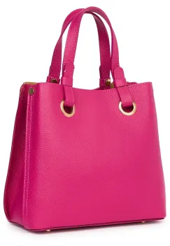 Geanta dama din piele naturala Ilona fucsia imagine