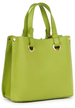 Geanta dama din piele naturala Ilona verde deschis imagine