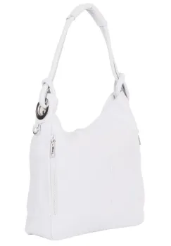 Geanta dama din piele naturala Mia alba imagine