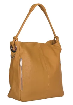 Geanta dama din piele naturala Mia galbena imagine