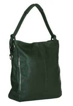 Geanta dama din piele naturala Mia verde inchis imagine